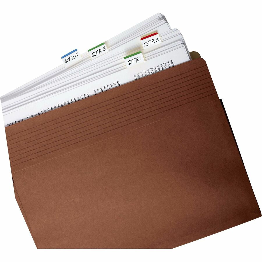 Post-it® Durable Tabs: 1.50’’ x 1’’ Tabs in Green Red Blue - Repositionable - 66 Pack - Index Accessories & Page Markers