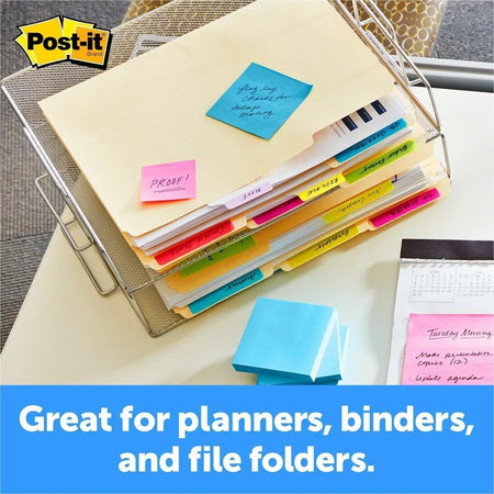 Post-it® Durable Tabs: 1.50’’ x 2’’ Removable White Tabs - 24/Pack - Index Accessories & Page Markers