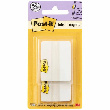 Post-it® Durable Tabs: 1.50’’ x 2’’ Removable White Tabs - 24/Pack - Index Accessories & Page Markers