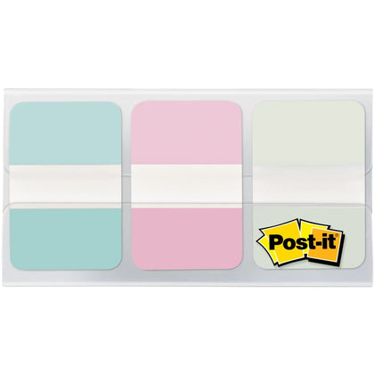 Post-it® Durable Tabs: 12 Tabs in Blue Pink Green - Removable - 36/Pack - Index Accessories & Page Markers