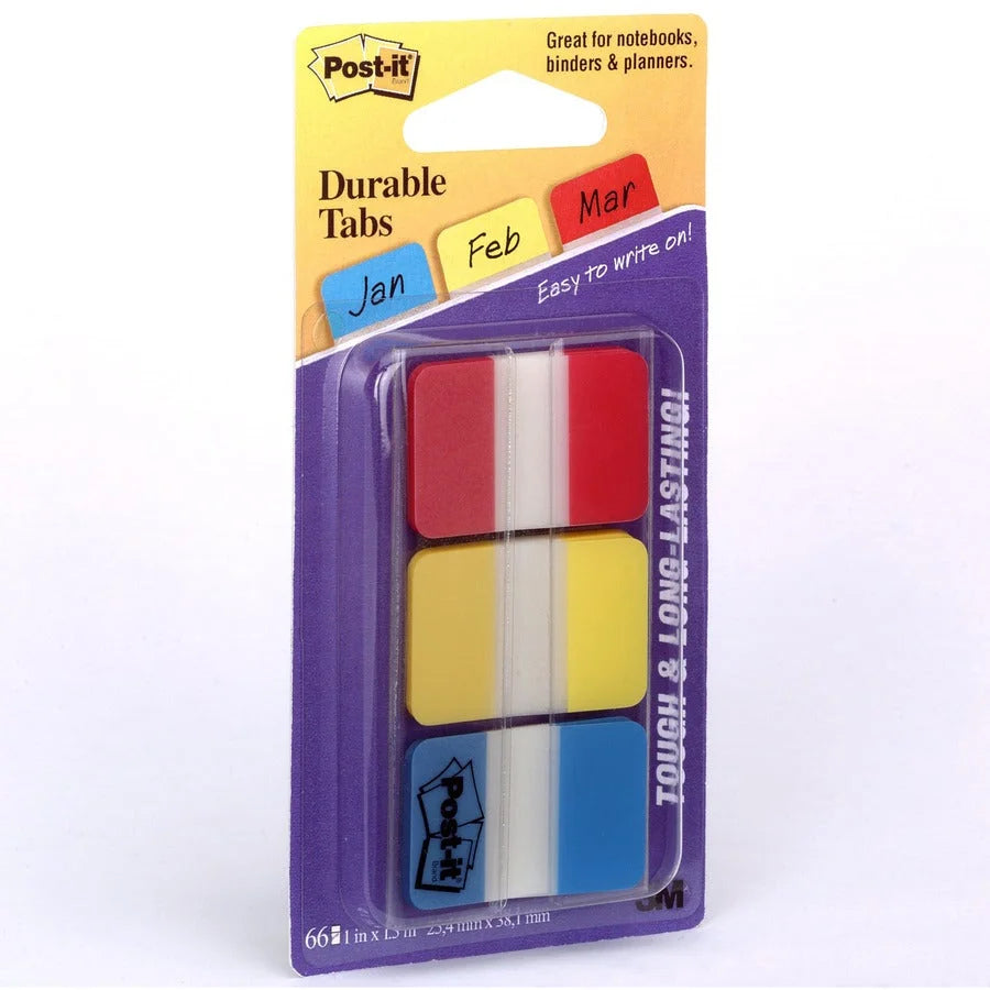 Post-it® Durable Tabs: Write-on Wear Resistant Tabs - 66 Pack - Index Accessories & Page Markers