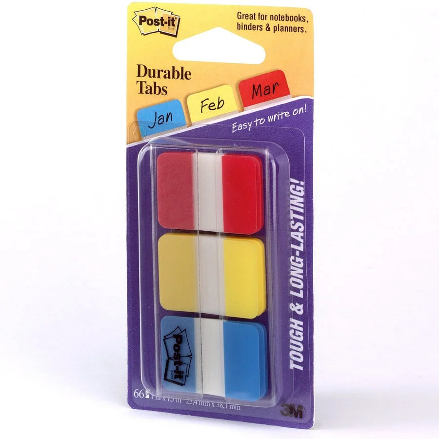 Post-it® Durable Tabs: Write-on Wear Resistant Tabs - 66 Pack - Index Accessories & Page Markers