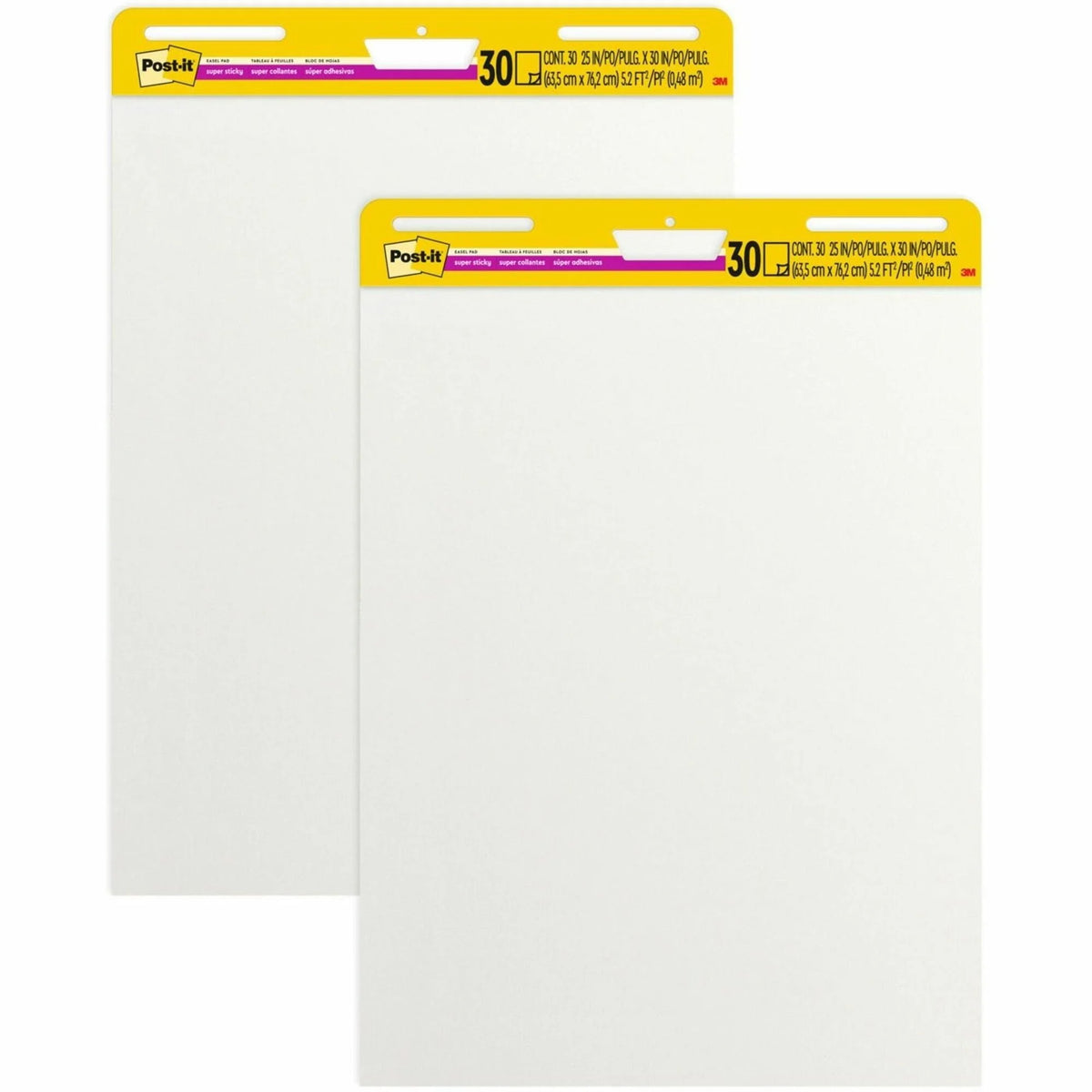 Post-it® Easel Pads: Plain White Sheets Self-Stick Repositionable - Pads