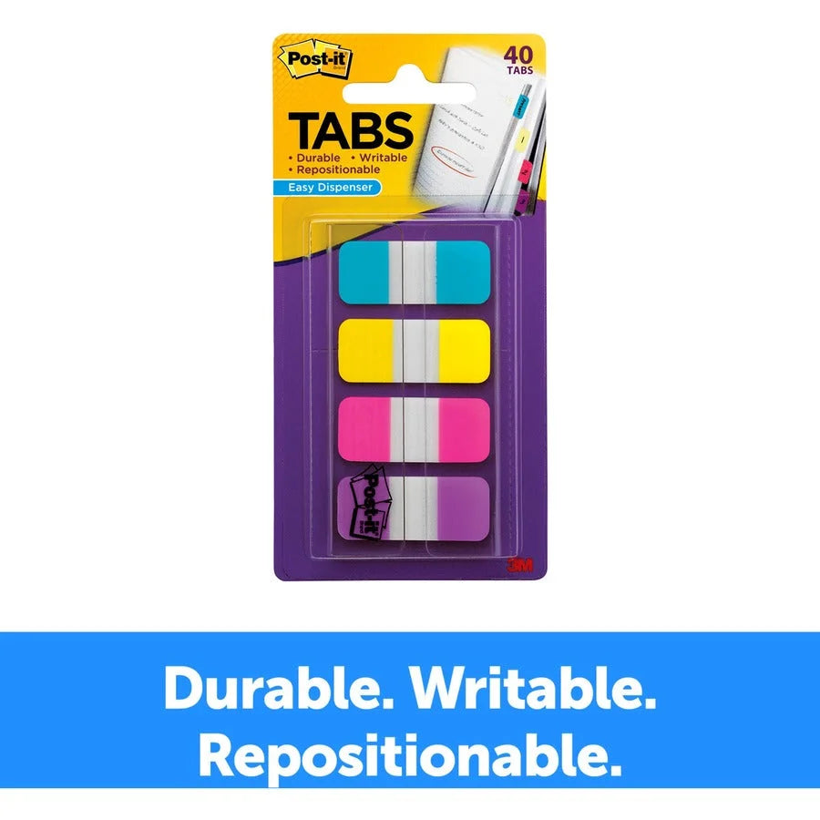 Post-it® Easy Dispenser Tabs - Colorful Self-adhesive - 40 Pack - Index Accessories & Page Markers