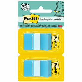 Post-it® Flags: Blue 1’’ x 1 3/4’’ Rectangle Unruled - 100 Pack - Indexing Flags