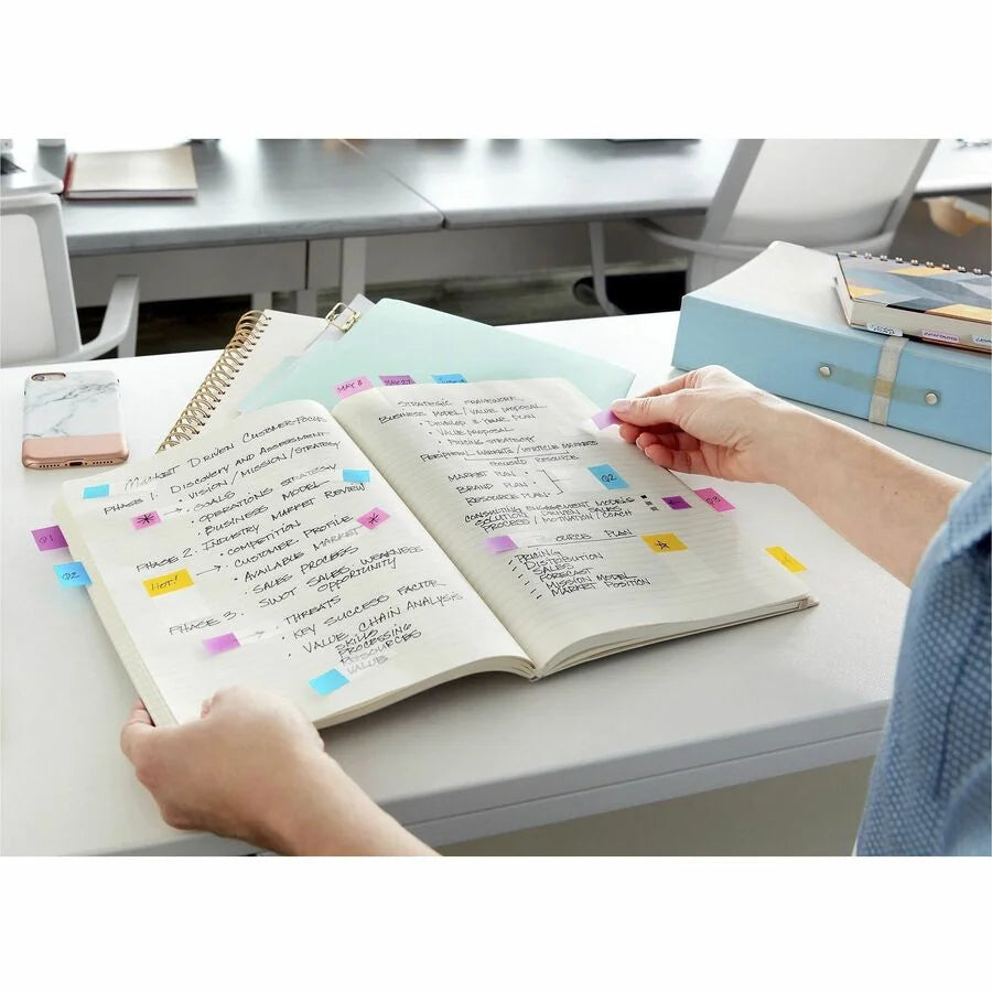 Post-it® Flags: Bright Pink 1’’ x 1 3/4’’ Rectangle Unruled - 100 Pack - Indexing Flags