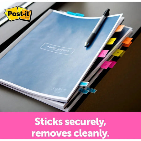 Post-it® Flags Desk Grip Dispenser: 200 Yellow 1’’ - Removable Self-adhesive - Indexing