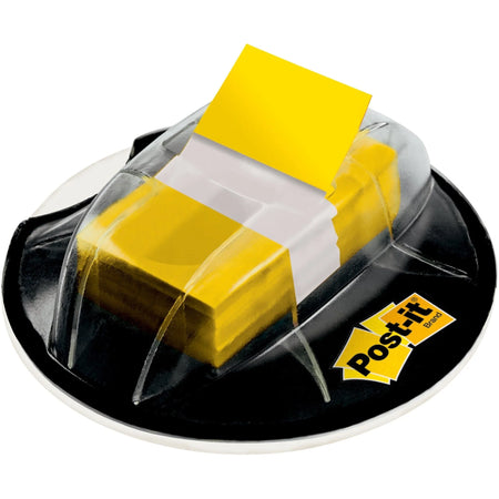 Post-it® Flags Desk Grip Dispenser: 200 Yellow 1’’ - Removable Self-adhesive - Indexing