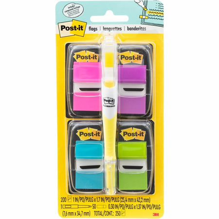 Post-it® Flags Value Pack: 200 Assorted Color with Dispenser - Indexing