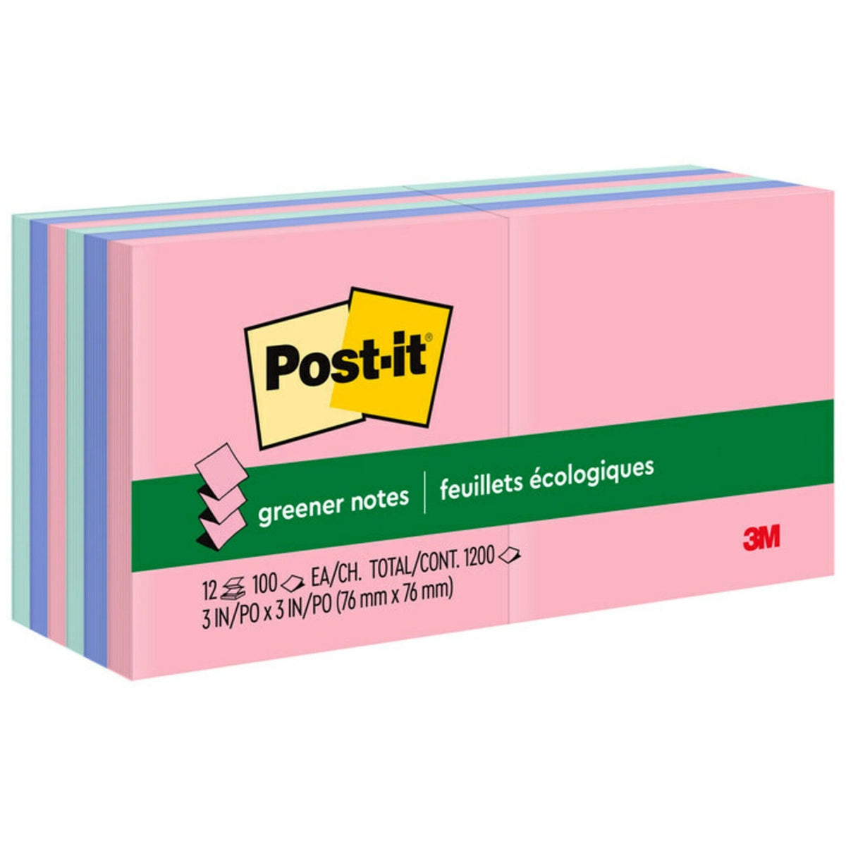 Post-it® Greener Dispenser Notes - Sweet Sprinkles Color Collection - 2000