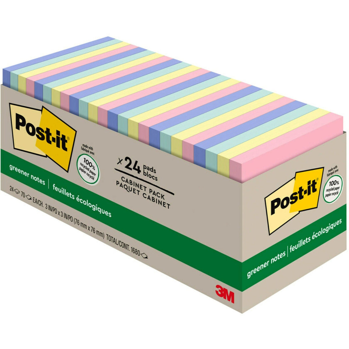 Post-it® Greener Notes Cabinet Pack - Sweet Sprinkles Color Collection - 2000