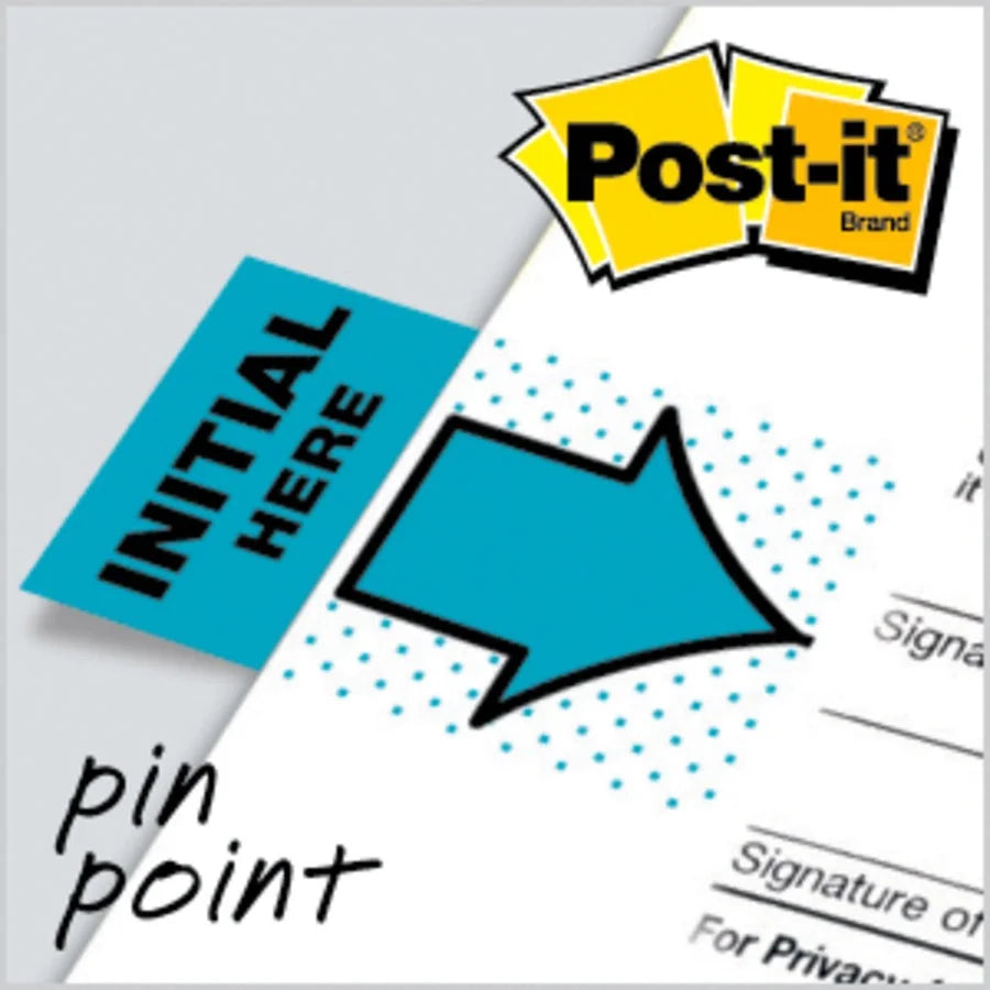 Post-it® Message Flags: 1’’ Arrow & Rectangle Flags Blue - 100 Pack - Indexing