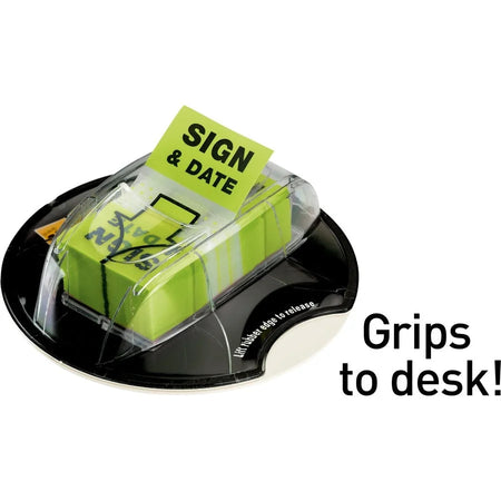 Post-it® Message Flags: 200 Bright Green Arrow & Rectangle Flags - Unruled - Removable - Dispenser Included - Indexing