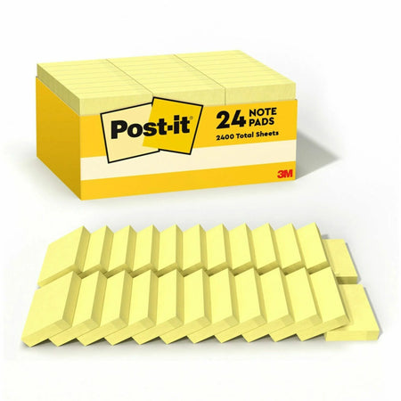Post-it® Notes Value Pack - 1 1/2’’ x 2’’ Flags - 90 Sheets per Pad - Yellow - 24 - Adhesive & Dispensers