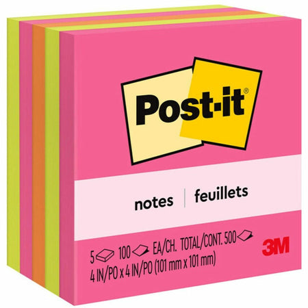 Post-it® Poptimistic Color Collection 4x4 Square Notes - 5/Pack - Adhesive & Dispensers