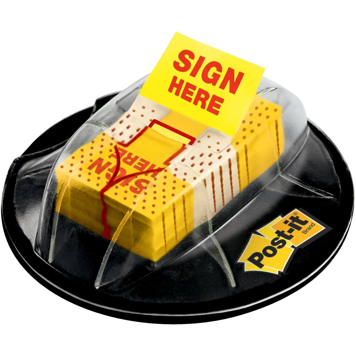 Post-it® Sign Here Flags Desk Grip Dispenser - 200 - Yellow - Indexing
