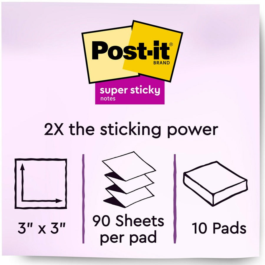 Post-it&reg; Super Sticky Adhesive Notes - Oasis Color Collection - Alternate-Image1