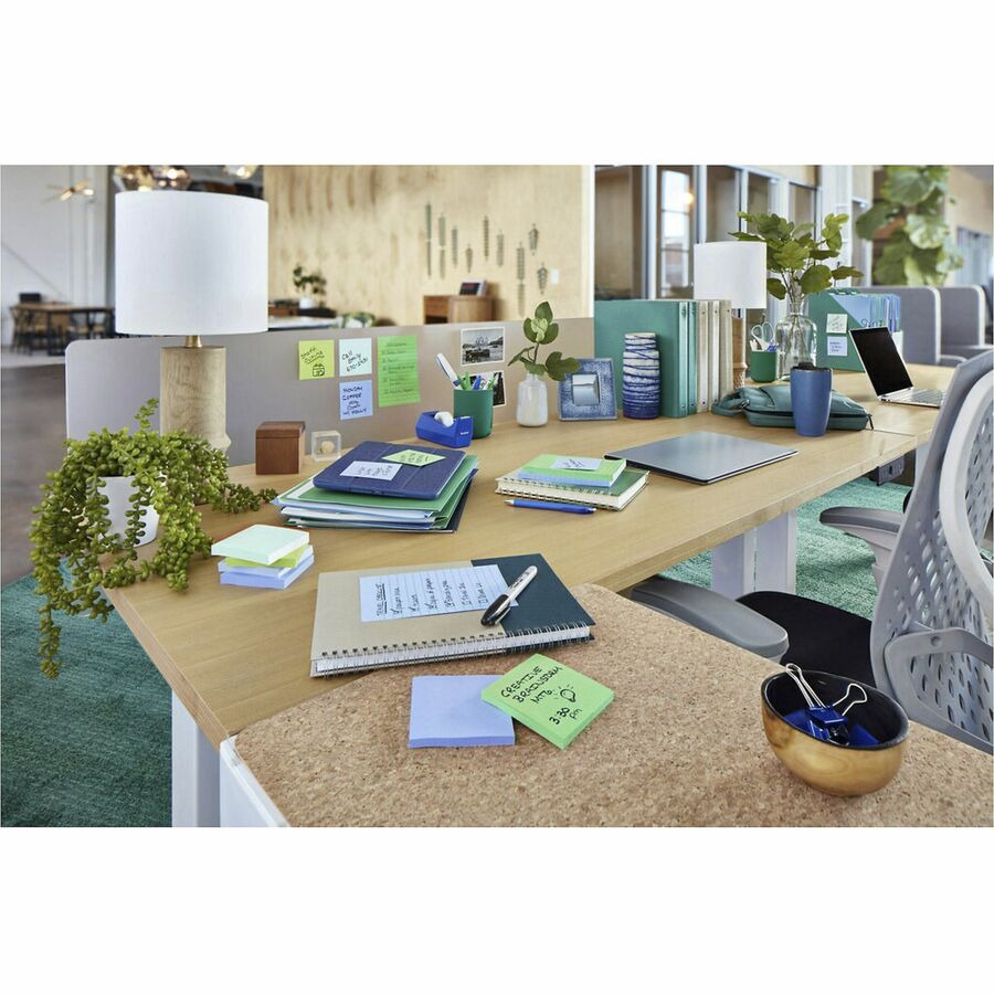 Post-it&reg; Super Sticky Adhesive Notes - Oasis Color Collection - Top