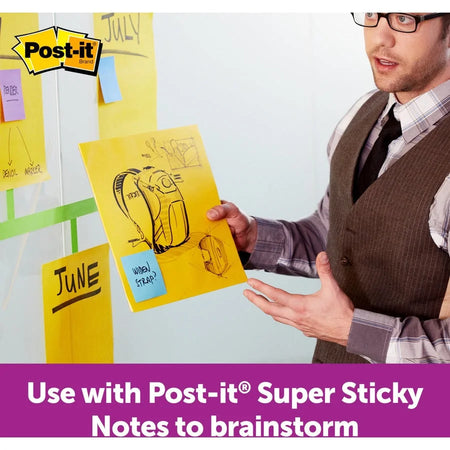 Post-it® Super Sticky Big Notes - Square Canary Yellow - 30 Sheets - Adhesive & Dispensers