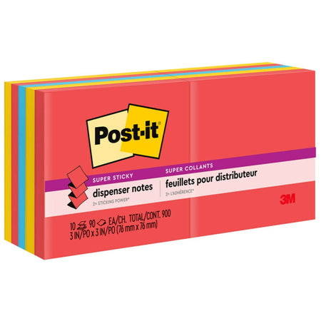 Post-it® Super Sticky Dispenser Notes - Playful Primaries Color Collection - 2000