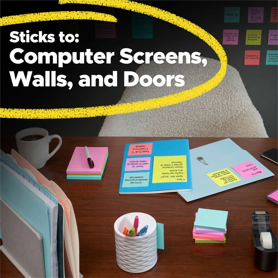 Post-it® Super Sticky Dispenser Notes - Supernova Neons Color Collection - Top