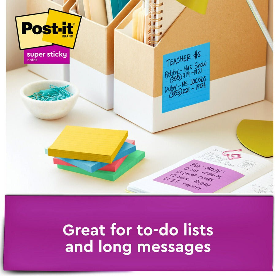 Post-it® Super Sticky Lined Notes - Playful Primaries Color Collection - Alternate-Image3