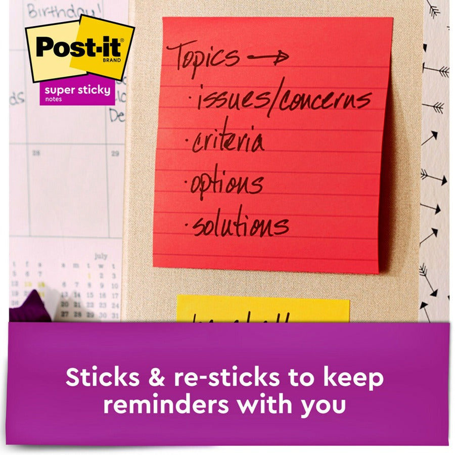 Post-it® Super Sticky Lined Notes - Playful Primaries Color Collection - Alternate-Image2