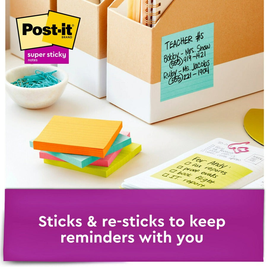 Post-it® Super Sticky Lined Notes - Supernova Neons Color Collection - Alternate-Image2