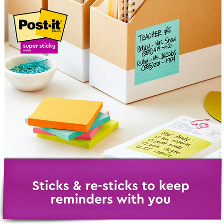 Post-it® Super Sticky Lined Notes - Supernova Neons Color Collection - Alternate-Image2