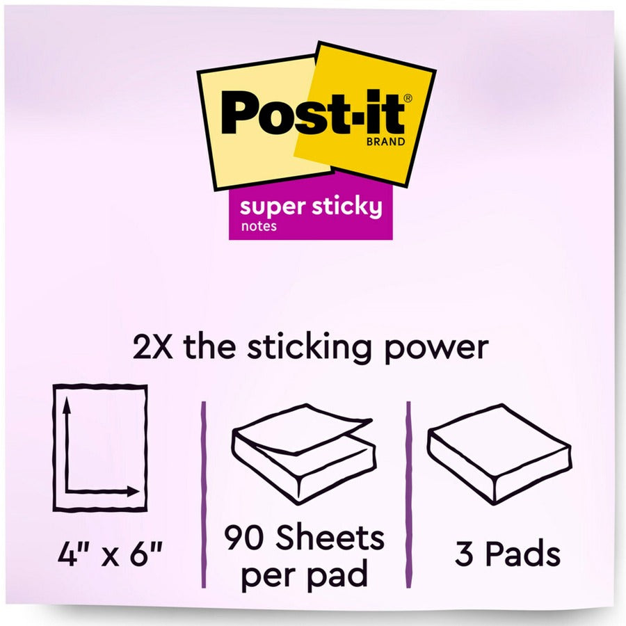 Post-it&reg; Super Sticky Lined Recycled Notes - Wanderlust Pastels Color Collection - Alternate-Image1