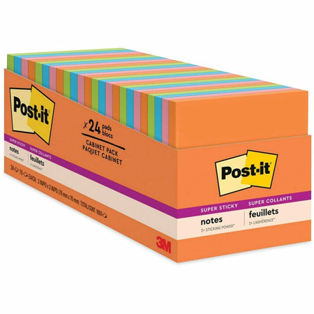 Post-it® Super Sticky Notes Cabinet Pack - Energy Boost Color Collection - 2000