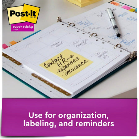 Post-it® Super Sticky Notes Dispenser - Canary Yellow 3x3 Square Flags - 18 Pack - Adhesive & Dispensers