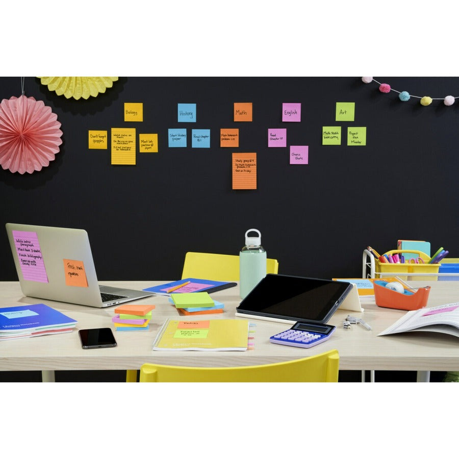 Post-it® Super Sticky Notes Dispenser - Energy Boost Collection - Vital Orange Tropical Pink Sunnyside - 18 Pack