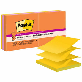 Post-it® Super Sticky Notes Dispenser - Energy Boost Color Collection - 6 Pack - Adhesive & Dispensers