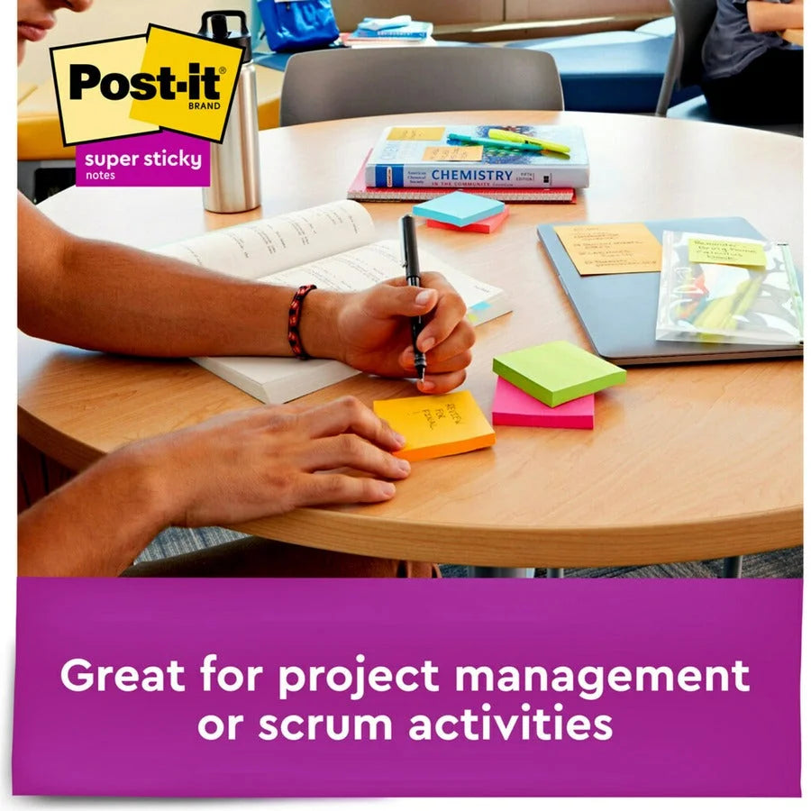 Post-it® Super Sticky Notes: Energy Boost Color Collection - 3’’ Square 90 Sheets - Vital Orange Tropical Pink