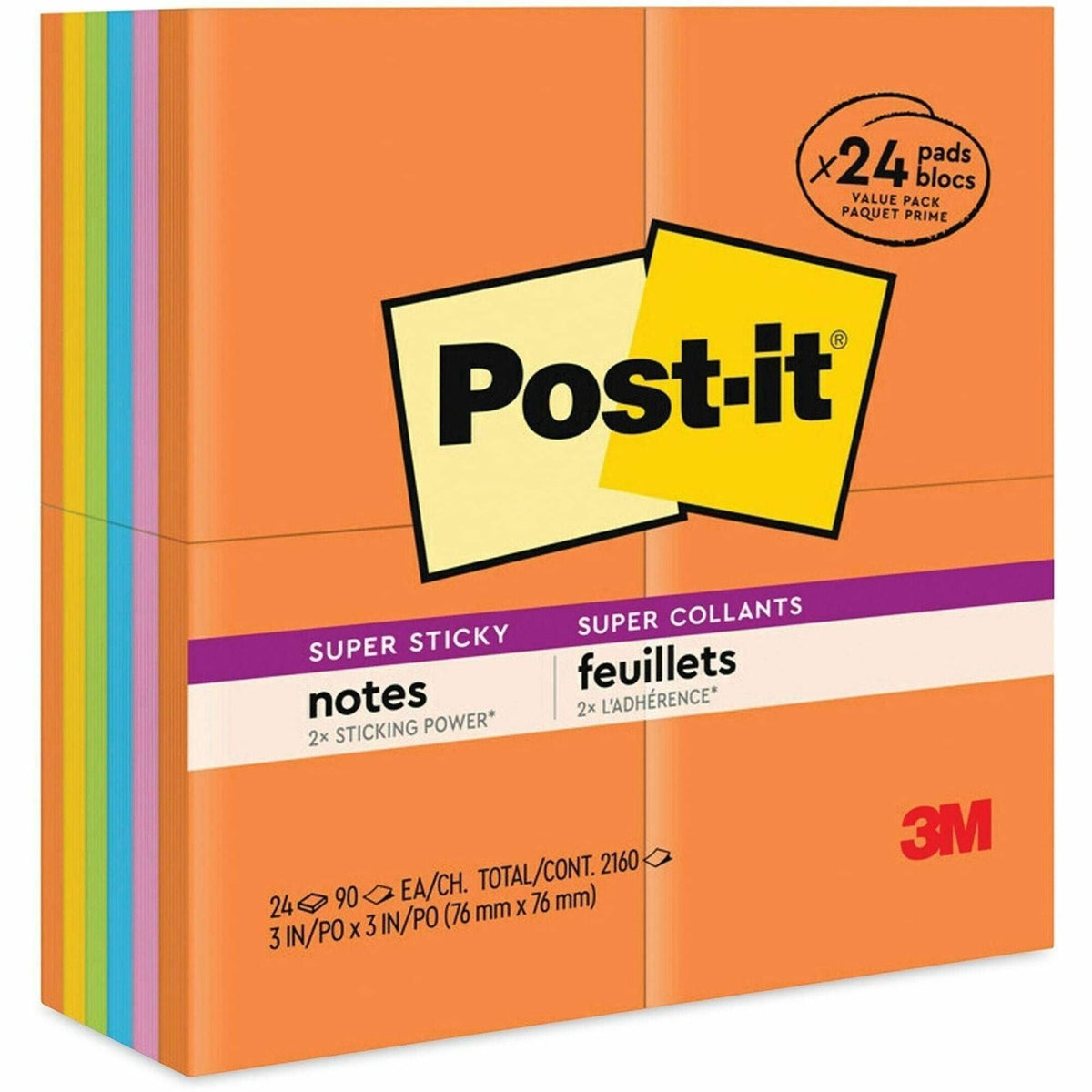 Post-it® Super Sticky Notes - Energy Boost Color Collection - 2000