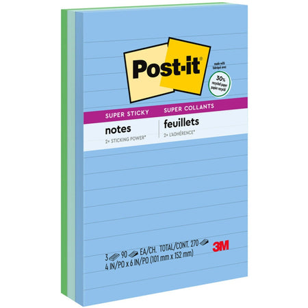 Post-it&reg; Super Sticky Notes - Oasis Color Collection - 2000