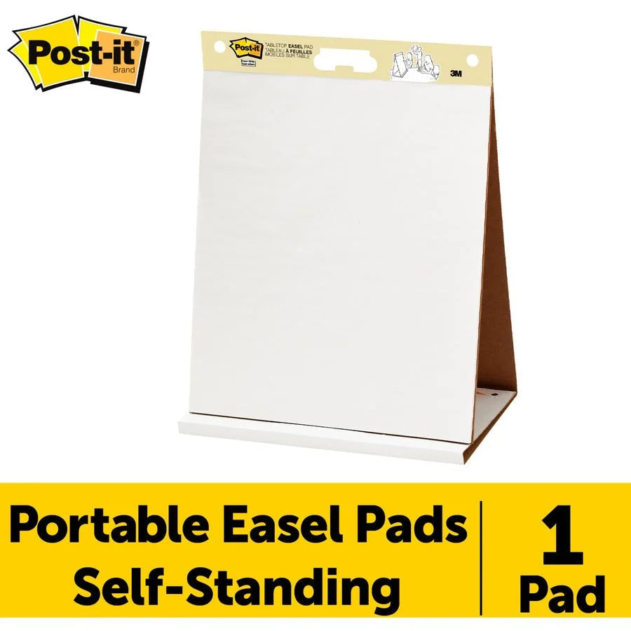 Post-it® Tabletop Easel Pads: 20 Sheets Plain Self-Adhesive - White Paper - Pads