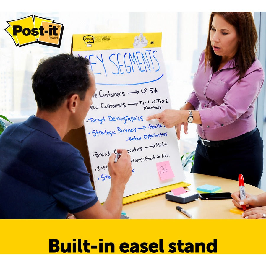 Post-it® Tabletop Easel Pads - 20 Sheets - Plain - Stapled - 18.50 lb Basis Weight - 20’’ x 23’’ Sheet Size - White