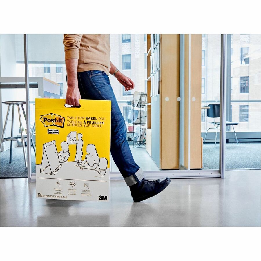 Post-it® Tabletop Easel Pads - 20 Sheets - Plain - Stapled - 18.50 lb Basis Weight - 20’’ x 23’’ Sheet Size - White