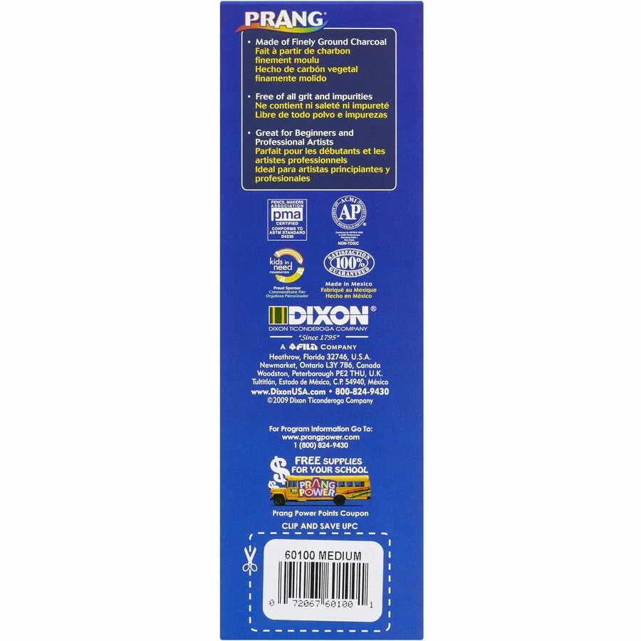 Prang Charcoal Pencils: Black Lead Set of 12 - Specialty Marking & Colored Pencils