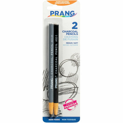 Prang Charcoal Pencils - Rich Black Lead - Set of 2 - Specialty Marking & Colored