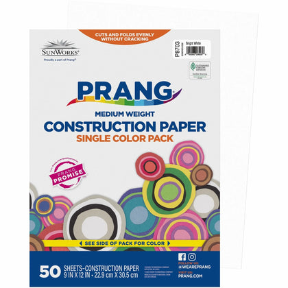 Prang Construction Paper: Bright White 12x9 - 50 Sheets - Paper