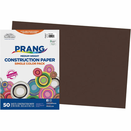 Prang Construction Paper: Dark Brown - 18’’ x 12’’ - 50 Sheets - Paper