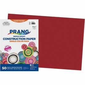 Prang Construction Paper: Holiday Red - 12’’ x 18’’ - 50 Sheets - Paper