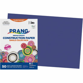 Prang Construction Paper: Multipurpose Blue Sheets - 12’’ x 18’’ - 50 Pack - Paper