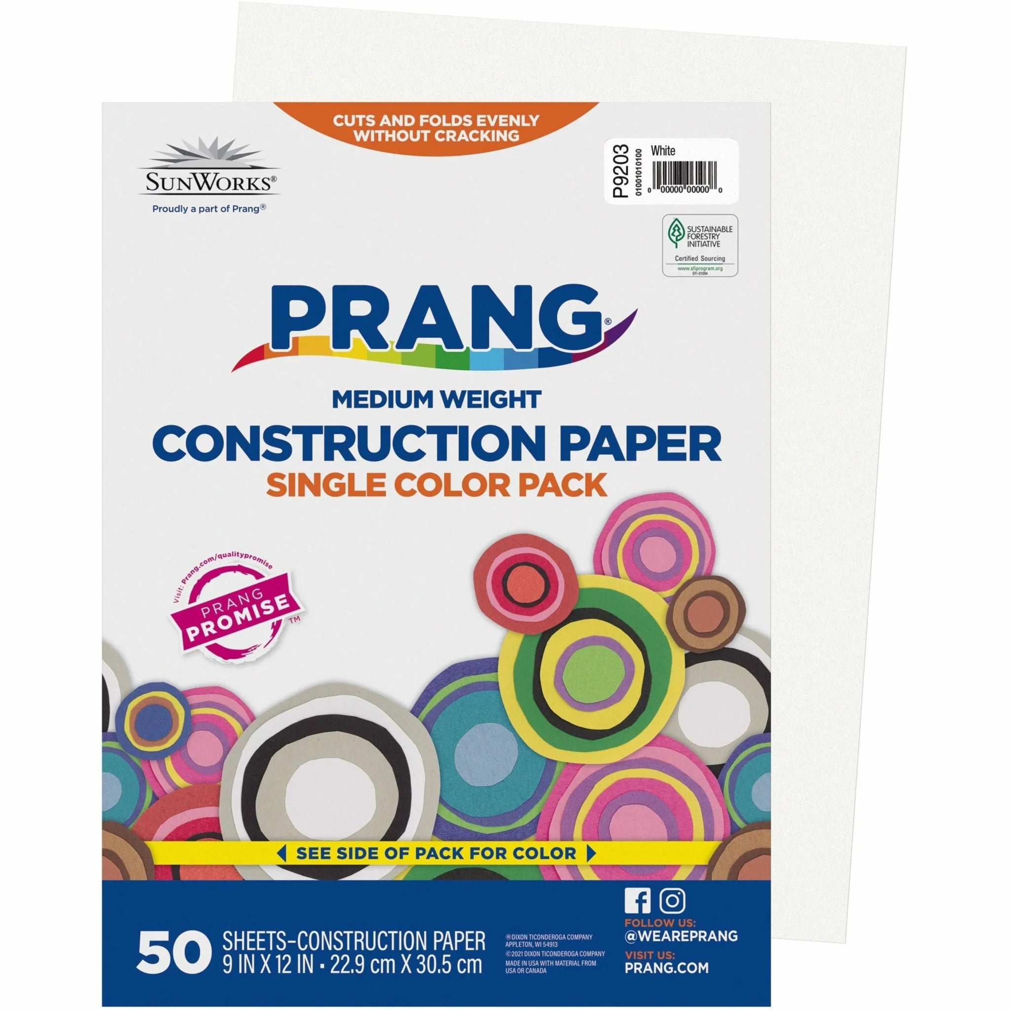 Prang Construction Paper: Multipurpose White Sheets - 50-Pack - Paper