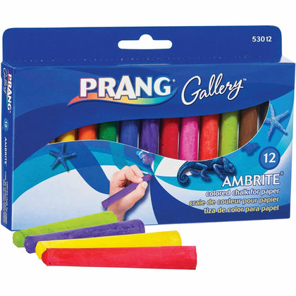 Prang Gallery Ambrite Colored Chalk - Vibrant Non-toxic Assorted Colors - Chalks