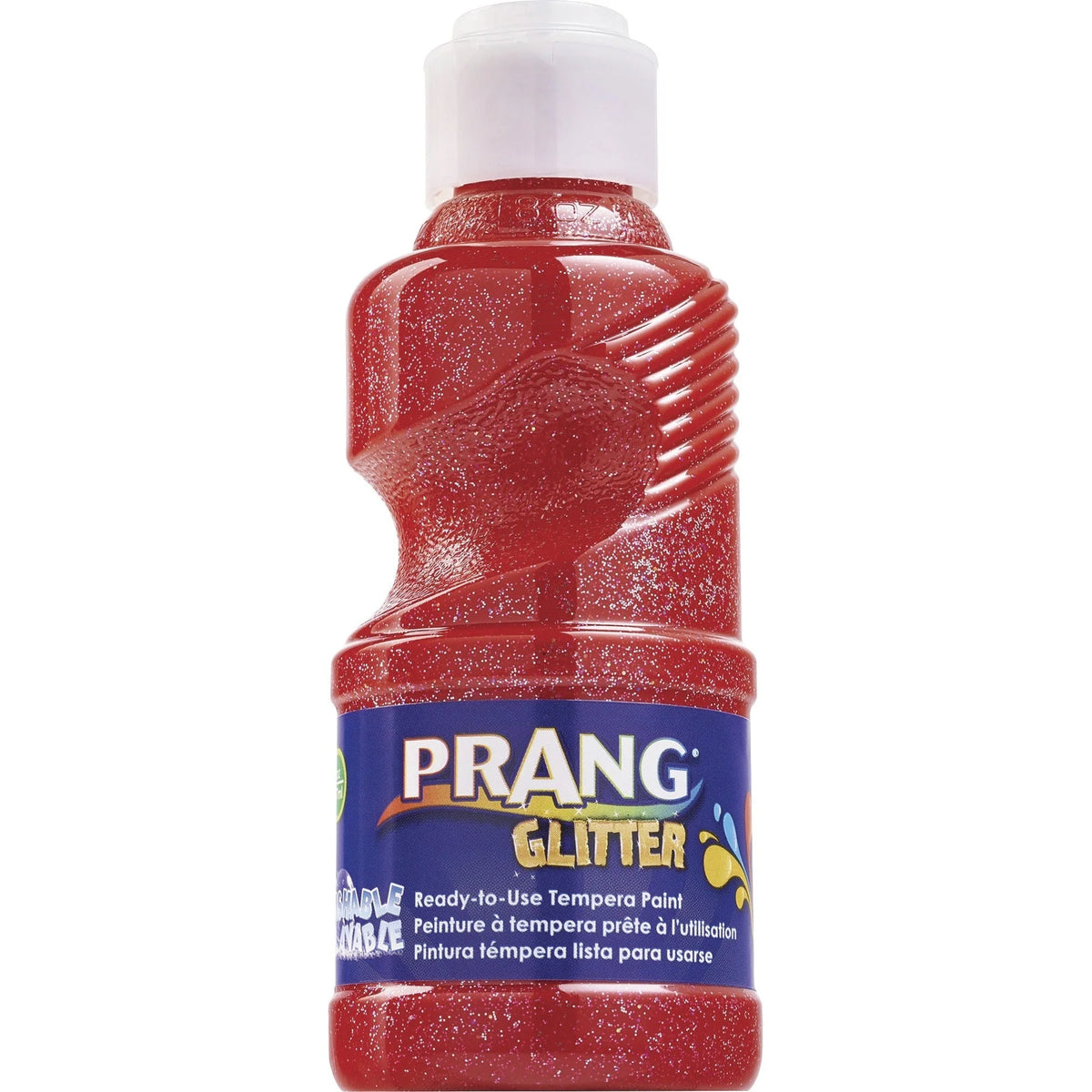 Prang Glitter Red Paint - 8 fl oz Washable - Sparkle with Ease