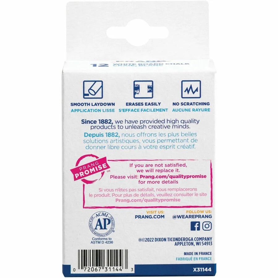 Prang Nontoxic Chalk Sticks - White - 12/Box - Bundle - Chalks